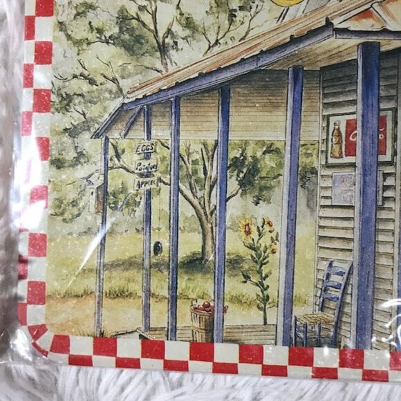 Vintage Coca-Cola Thrift Merchantile Drink Coca-Cola Tin Trivet Wall Plaque - Picture 2 of 8